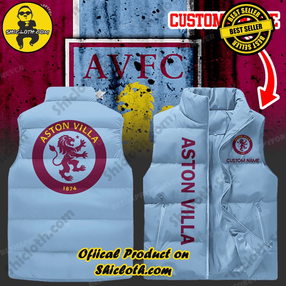 Elevate Your Style with Shiclothshop's NFL Team Sleeveless Jacket Collection 14 PERSONALZIED LIMITED EDITION EPL Aston Villa Sleeveless Jacket (Blue)