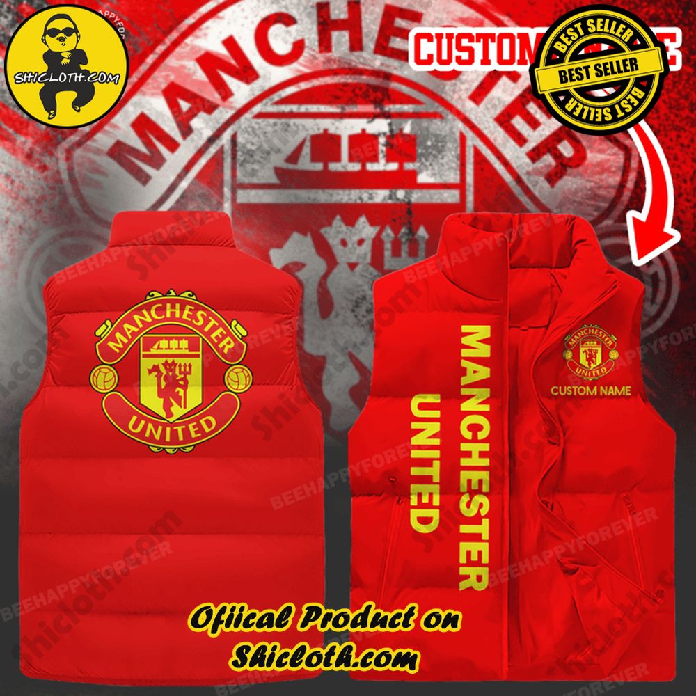Elevate Your Style with Shiclothshop's NFL Team Sleeveless Jacket Collection 18 PERSONALZIED LIMITED EDITION EPL Manchester United Sleeveless Jacket (Red)