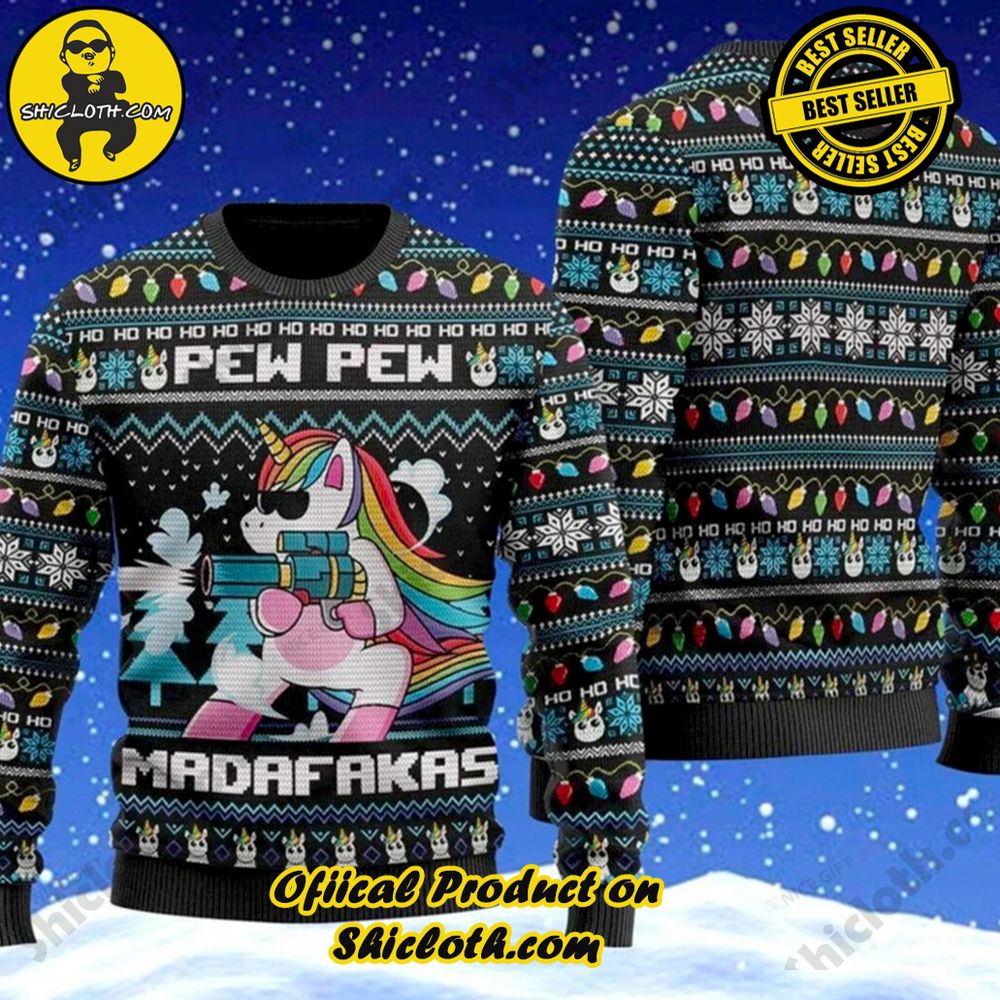 Best Seller Wrap Up in Style: Shicloth's Enchanting Christmas Sweater Collection 91 Pew Pew Madafakas! Christmas Ugly Sweater