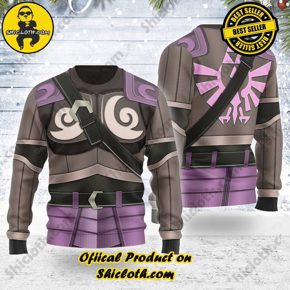 Wrap Up in Style: Shicloth's Enchanting Christmas Sweater Collection 127 Phantom Armor Tri Force Heroes Themed Costume Unisex Christmas Wool Sweater