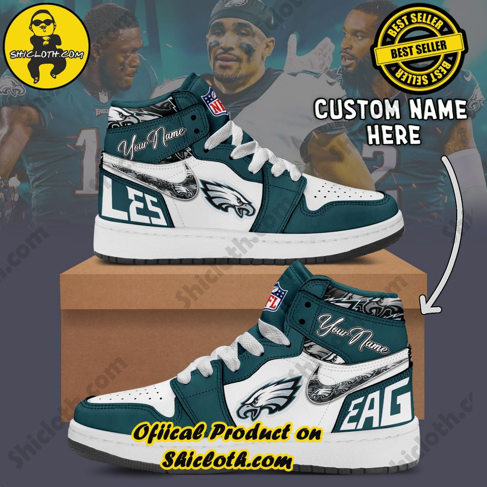 Step into Style: Unveiling the Timeless Elegance of Shiclothshop's Nike Air Jordan 1 Sneakers 40 Philadelphia Eagles Fashion Casual Custom Name Nike Air Jordan 1 Sneakers