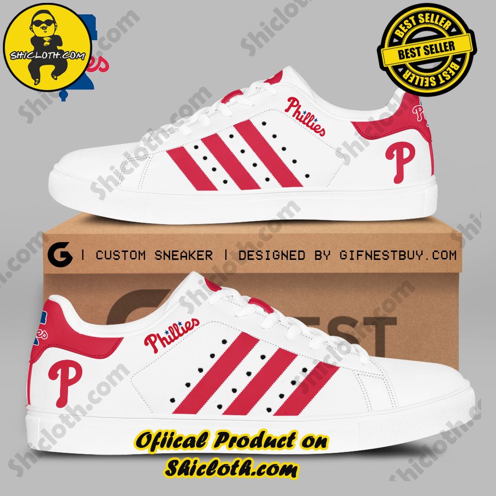Step into Style: Shiclothshop's Stan Smith Shoes – The Perfect Gift for the Sport Enthusiast 40 Philadelphia Phillies Adidas Stan Smith Shoes