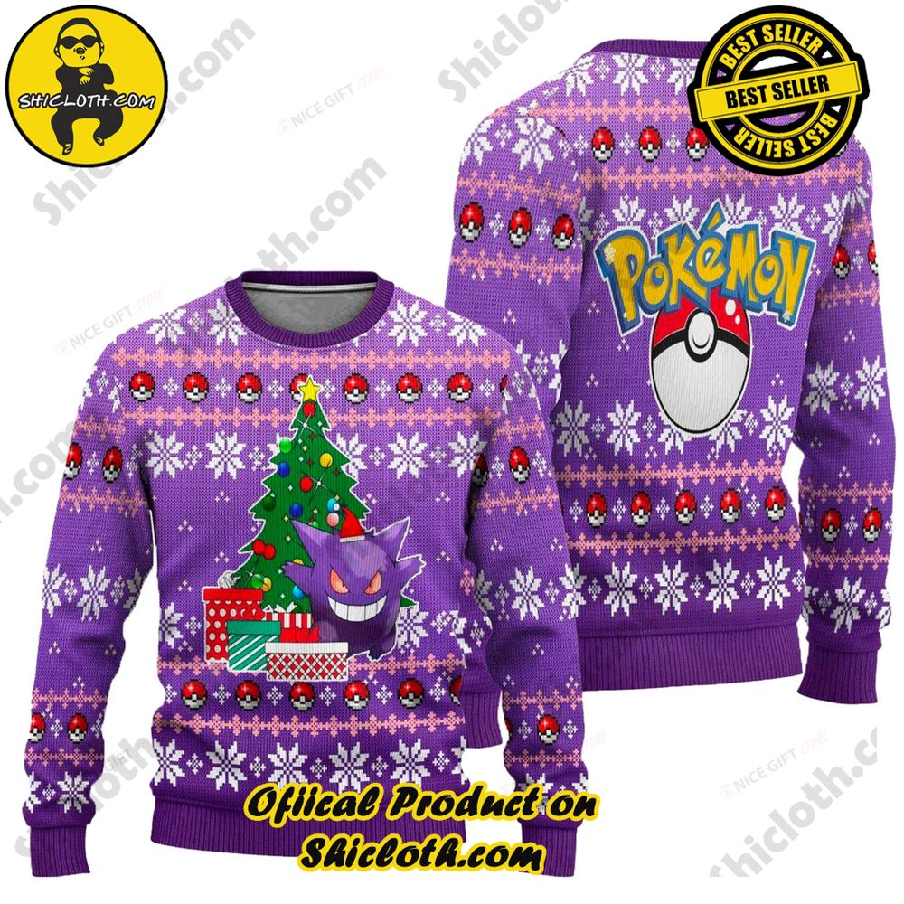 Best Seller Wrap Up in Style: Shicloth's Enchanting Christmas Sweater Collection 42 Pokemon Gengar Christmas Ugly Sweater