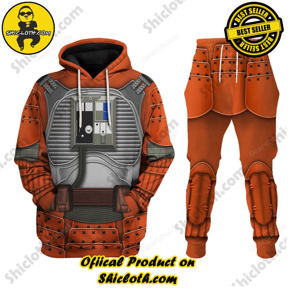 Galactic Glam: Unveiling the Stellar Collection of Star Wars Outfit Costumes by Shiclothshop 42 Rebel Pilot Samurai Costume Hoodie Sweatshirt T-Shirt Sweatpants