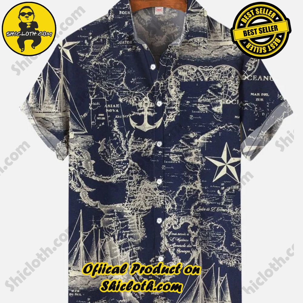 Hot Trending Fashion for Summer : Shiclothshop's Hawaiian Shirts 35 Retro Beach Holiday Style Loose Hawaiian Short Sleeve Shirt