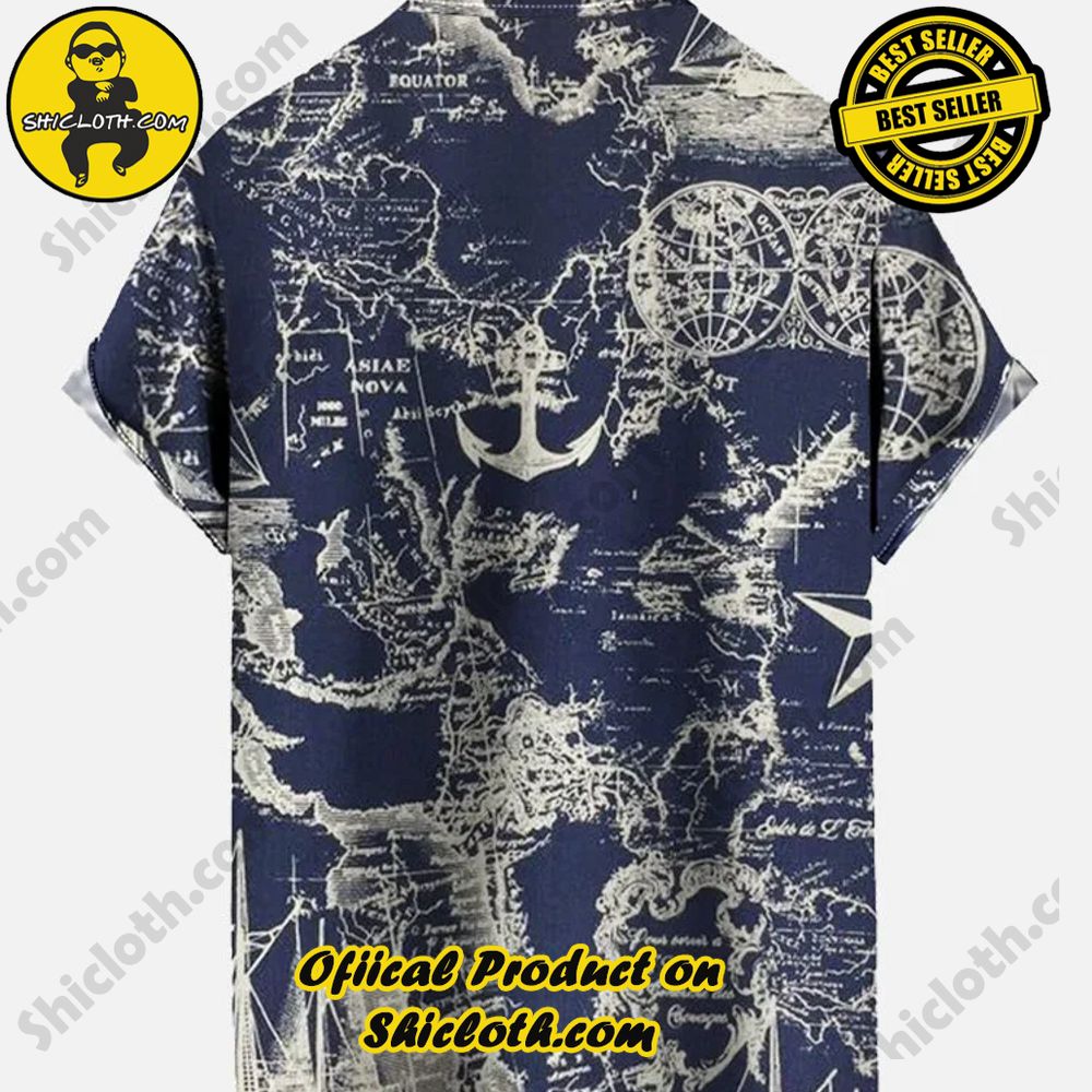 Retro Beach Holiday Style Loose Hawaiian Short Sleeve Shirt 2 Retro Beach Holiday Style Loose Hawaiian Short Sleeve Shirt - Image 2