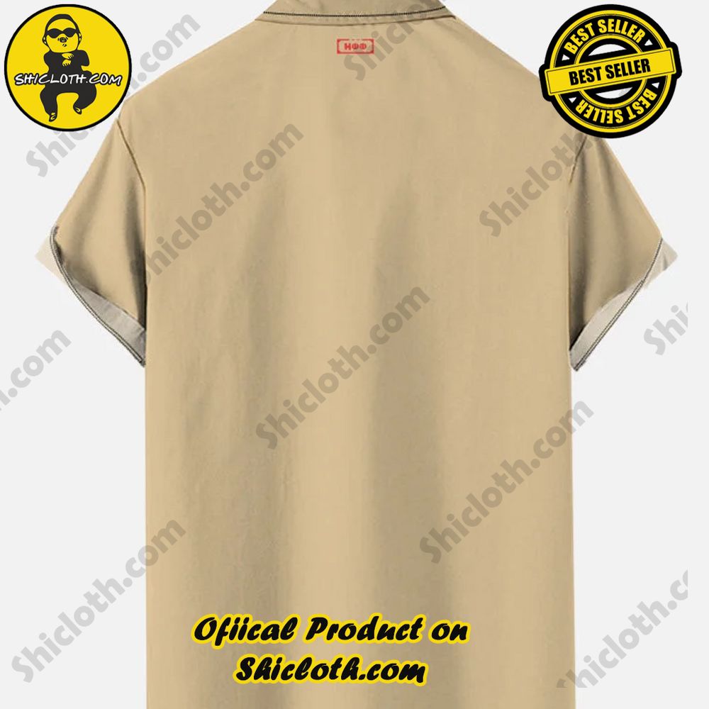 Retro Rock & Roll Art Wine Glass Beauty And Stripes Printing Short Sleeve Shirt 2 Retro Rock & Roll Art Wine Glass Beauty And Stripes Printing Short Sleeve Shirt - Image 2