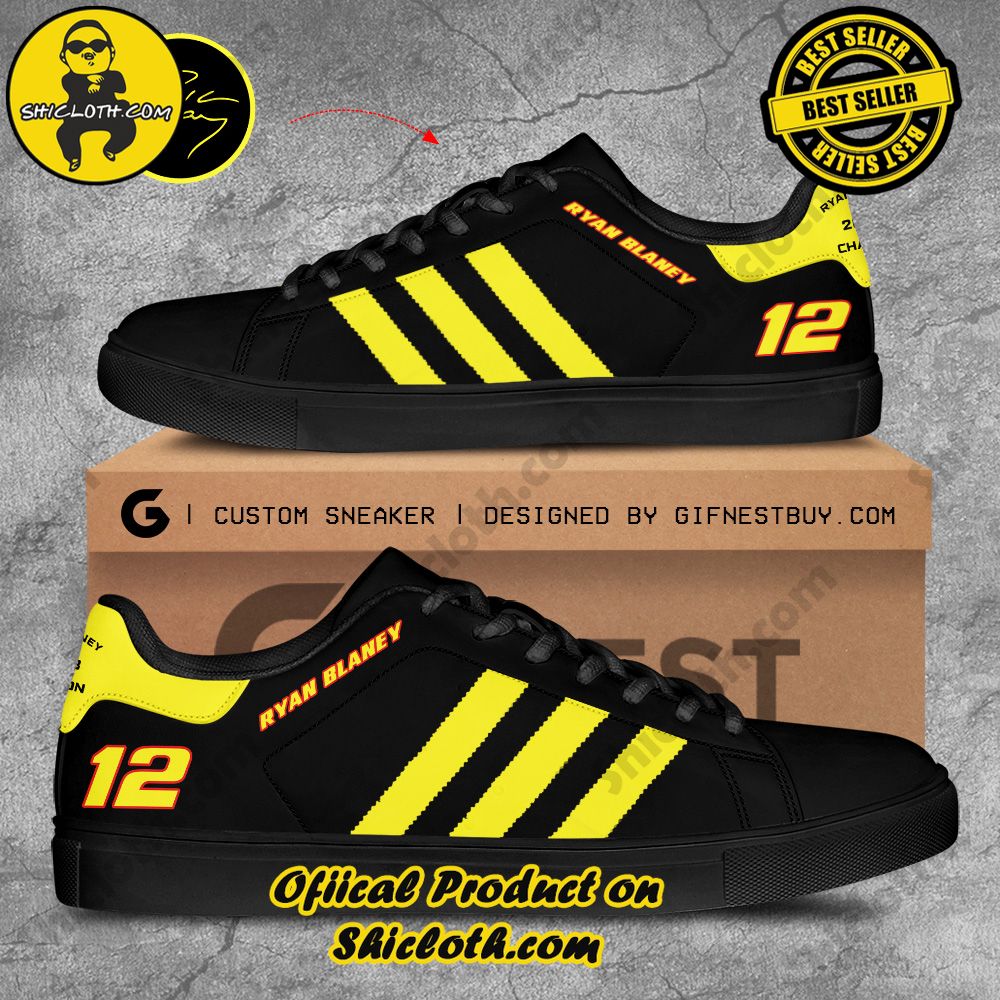 Step into Style: Shiclothshop's Stan Smith Shoes – The Perfect Gift for the Sport Enthusiast 47 Ryan Blaney x Team Penske Adidas Stan Smith Shoes