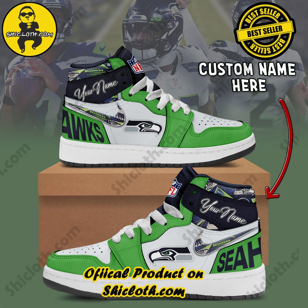 Step into Style: Unveiling the Timeless Elegance of Shiclothshop's Nike Air Jordan 1 Sneakers 43 Seattle Seahawks Fashion Casual Custom Name Nike Air Jordan 1 Sneakers