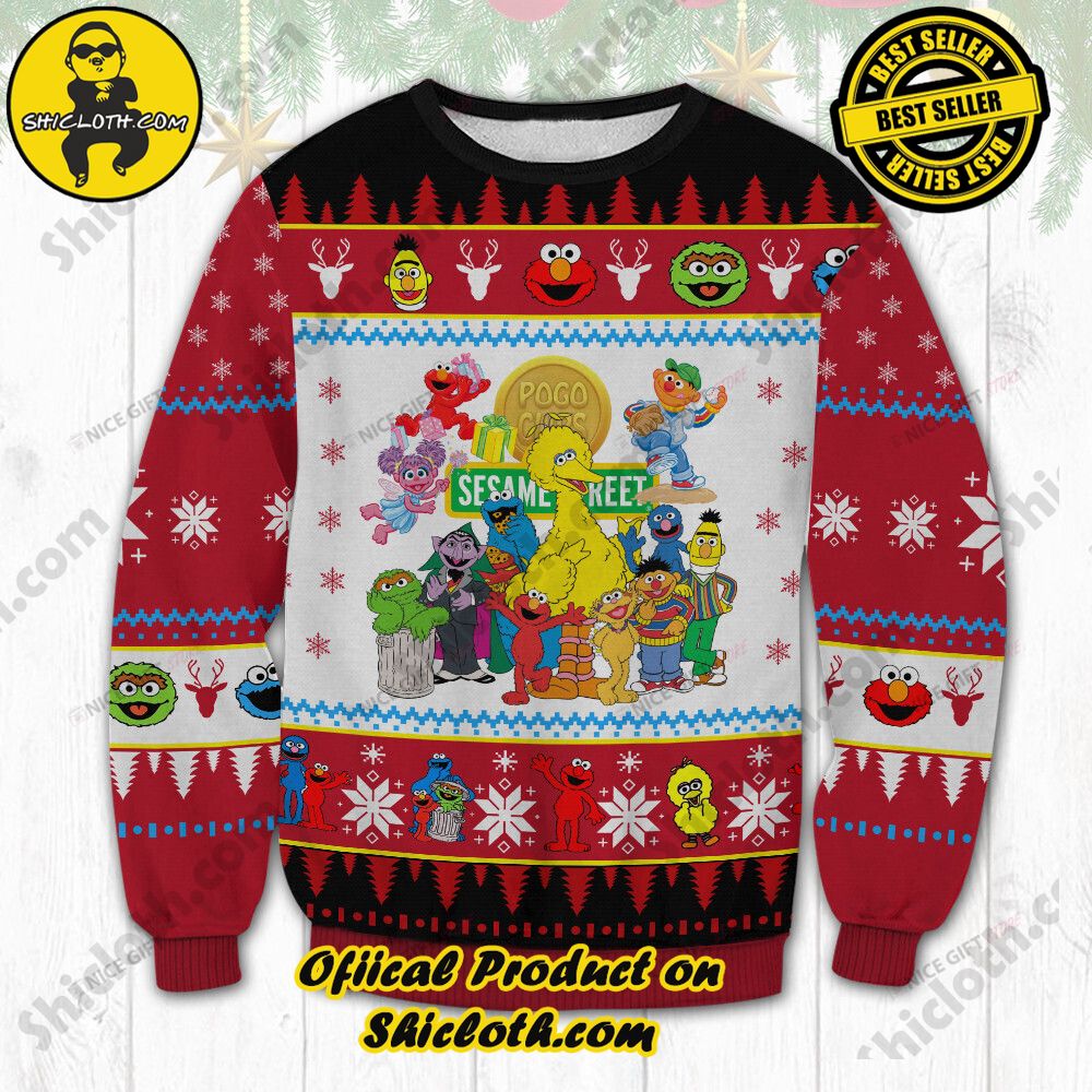 Hot Trending Wrap Up in Style: Shicloth's Enchanting Christmas Sweater Collection 66 Sesame Street Christmas Ugly Sweater