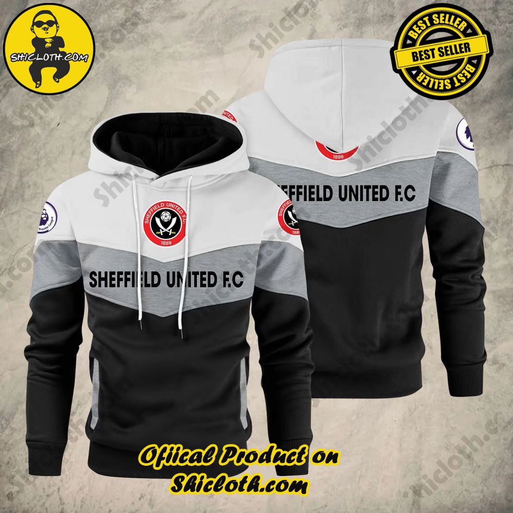 Shiclothshop's Patchwork Hoodie – A Fusion of Style, Comfort, and Artistic Expression 18 Sheffield United F.C Premier League Patchwork Hoodie