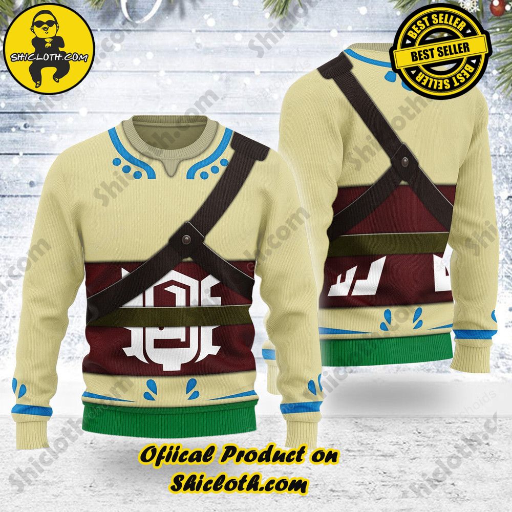 Wrap Up in Style: Shicloth's Enchanting Christmas Sweater Collection 133 Skyloft Uniform Skyward Sword Themed Costume Unisex Christmas Wool Sweater