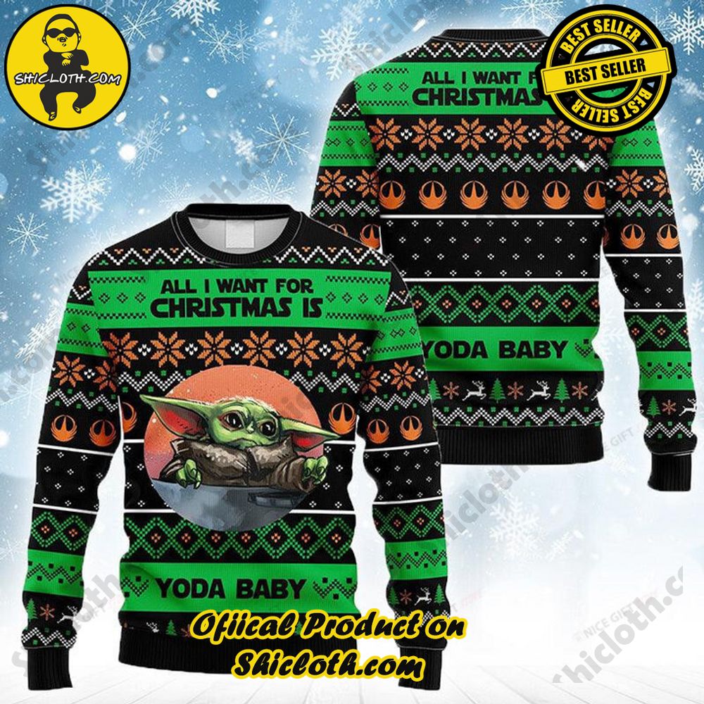 Wrap Up in Style: Shicloth's Enchanting Christmas Sweater Collection 30 Star Wars All I Want For Christmas Is Baby Yoda Christmas Ugly Sweater