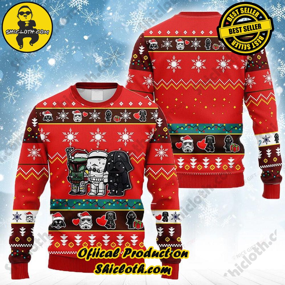 Best Seller Wrap Up in Style: Shicloth's Enchanting Christmas Sweater Collection 95 Star Wars Christmas Ugly Sweater Version 1