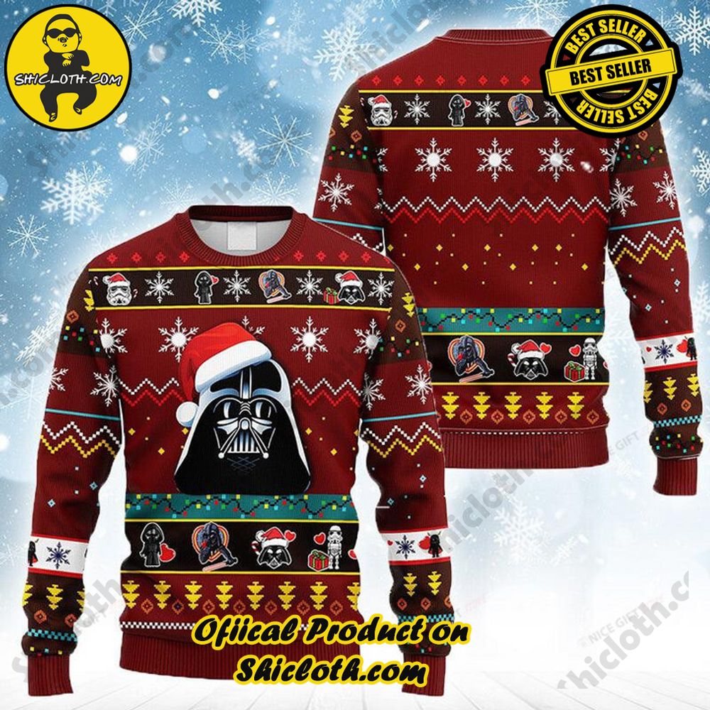Wrap Up in Style: Shicloth's Enchanting Christmas Sweater Collection 35 Star Wars Darth Vader Christmas Ugly Sweater Version 2