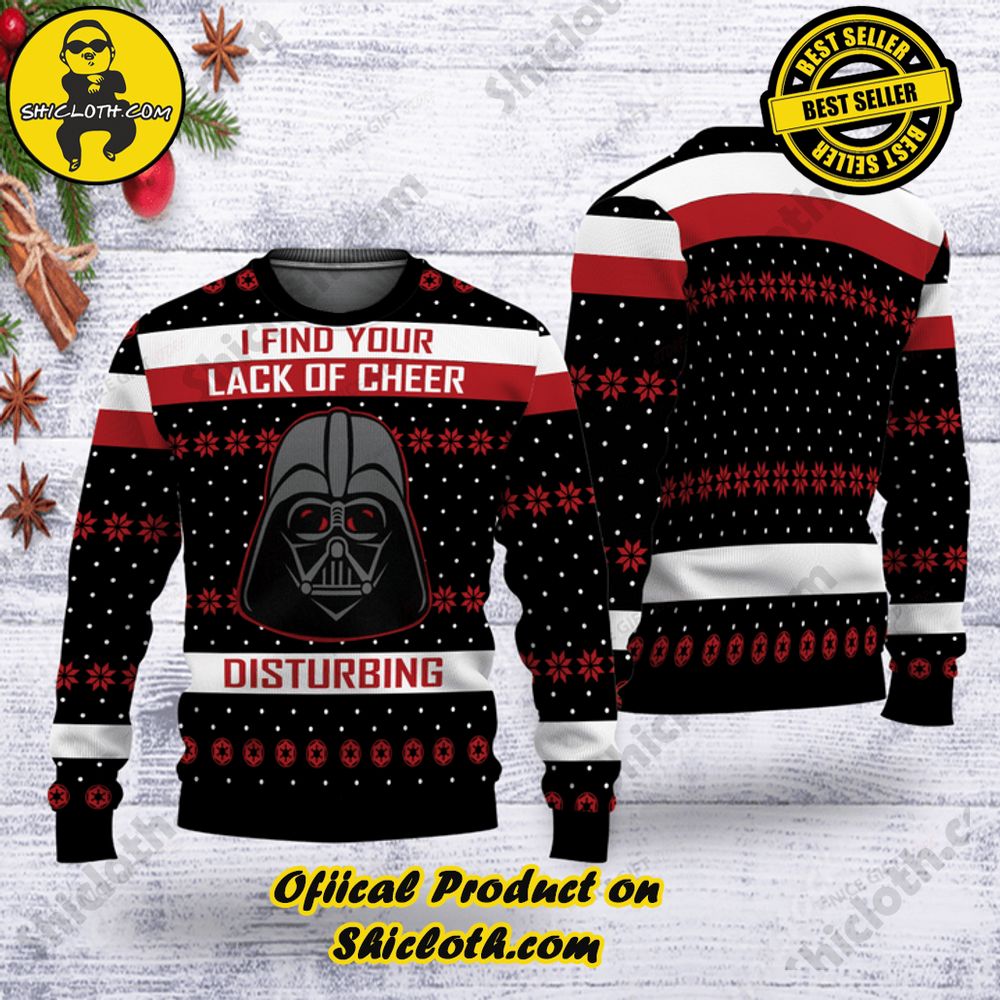 Wrap Up in Style: Shicloth's Enchanting Christmas Sweater Collection 36 Star Wars Darth Vader Christmas Ugly Sweater Version 3