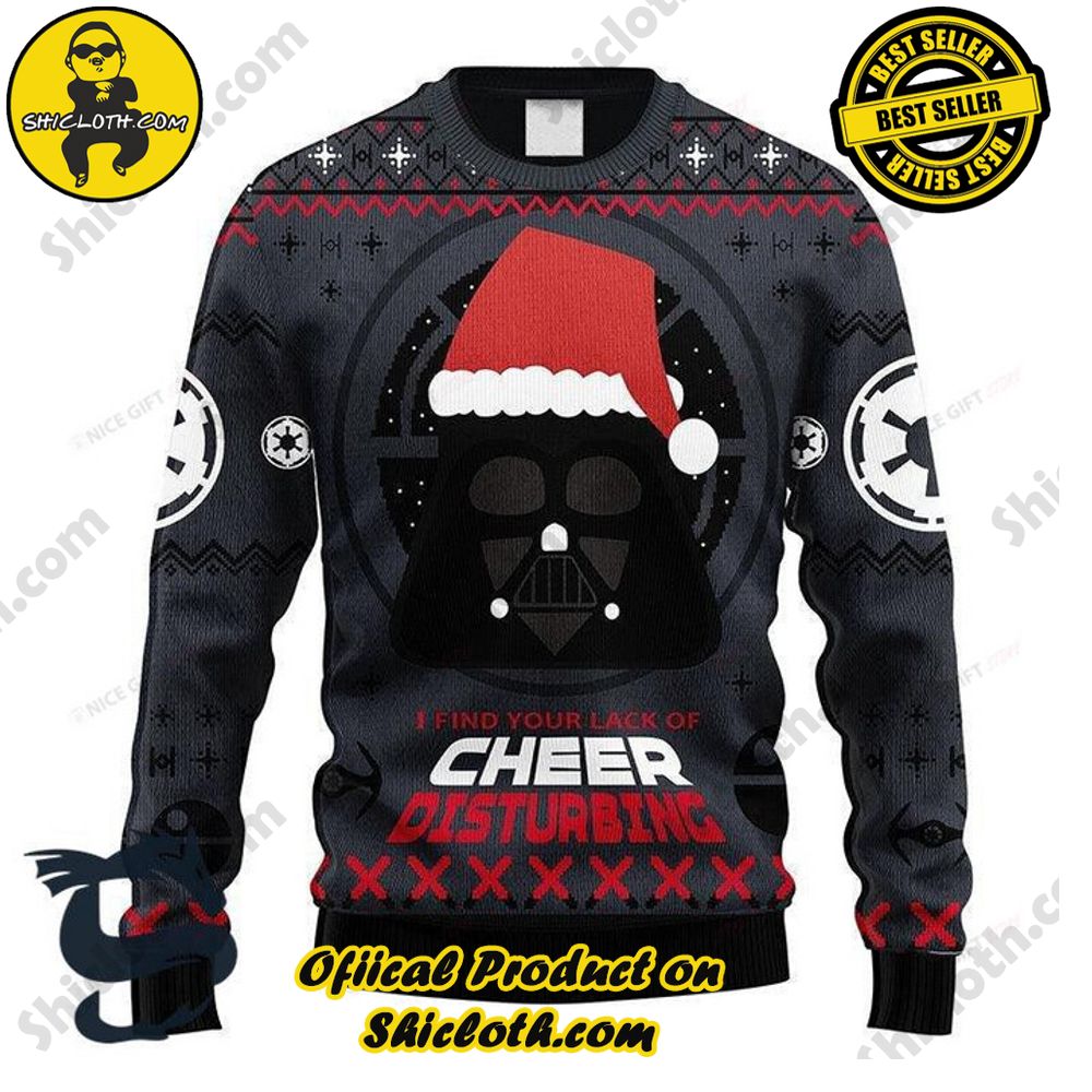 Wrap Up in Style: Shicloth's Enchanting Christmas Sweater Collection 37 Star Wars Darth Vader Christmas Ugly Sweater Version 4