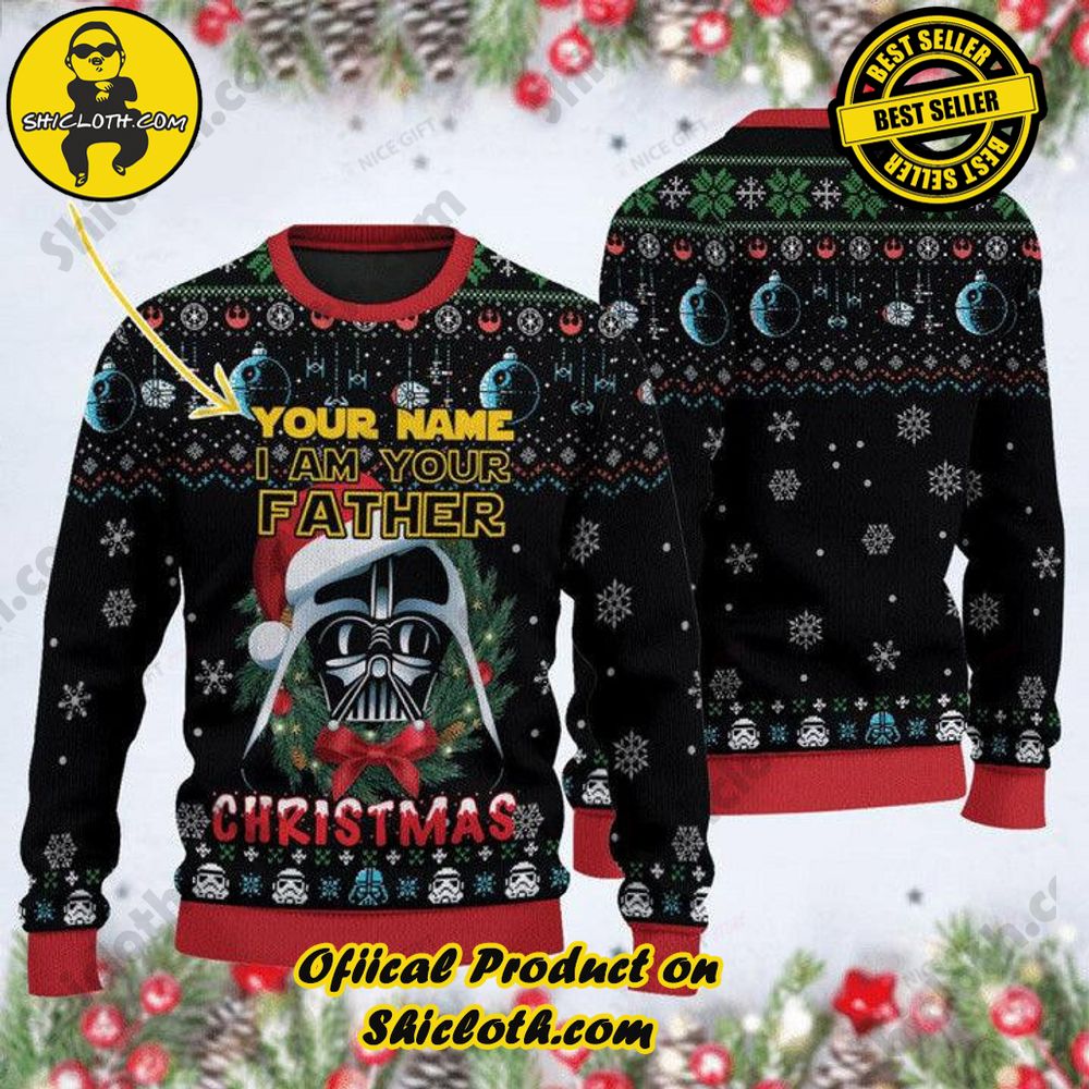Best Seller Wrap Up in Style: Shicloth's Enchanting Christmas Sweater Collection 98 Star Wars Darth Vader (Your Name) I Am Your Father Christmas Ugly Sweater