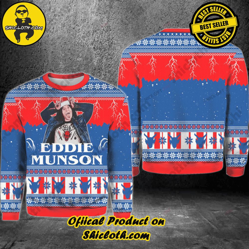 Hot Trending Wrap Up in Style: Shicloth's Enchanting Christmas Sweater Collection 138 Stranger Things Eddie Munson Christmas Ugly Sweater Version 1
