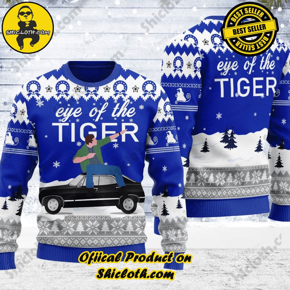 Best Seller Wrap Up in Style: Shicloth's Enchanting Christmas Sweater Collection 104 Supernatural Eye Of The Tiger Christmas Ugly Sweater