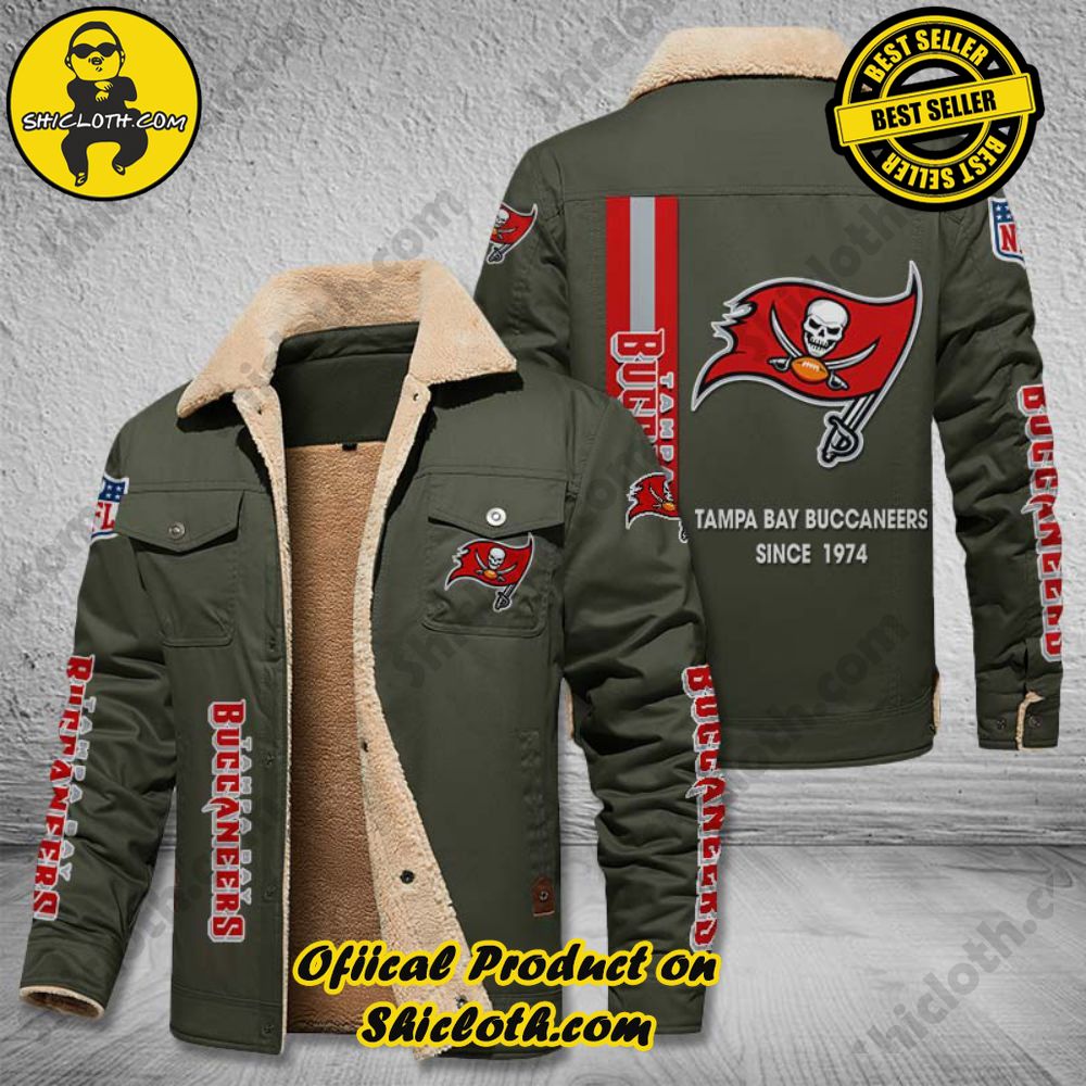 Tampa Bay Buccaneers NFL Fleece Leather Jacket 5 Tampa Bay Buccaneers NFL Fleece Leather Jacket - Image 5