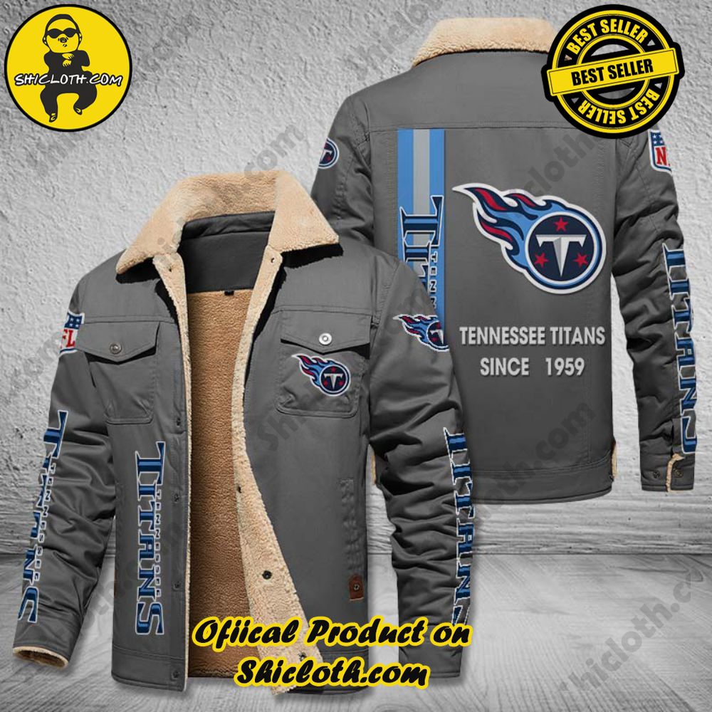 Tennessee Titans NFL Fleece Leather Jacket 3 Tennessee Titans NFL Fleece Leather Jacket - Image 3