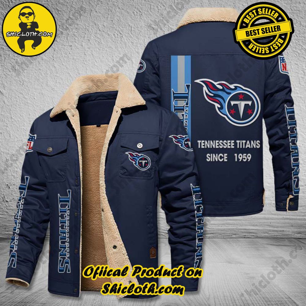 Tennessee Titans NFL Fleece Leather Jacket 4 Tennessee Titans NFL Fleece Leather Jacket - Image 4