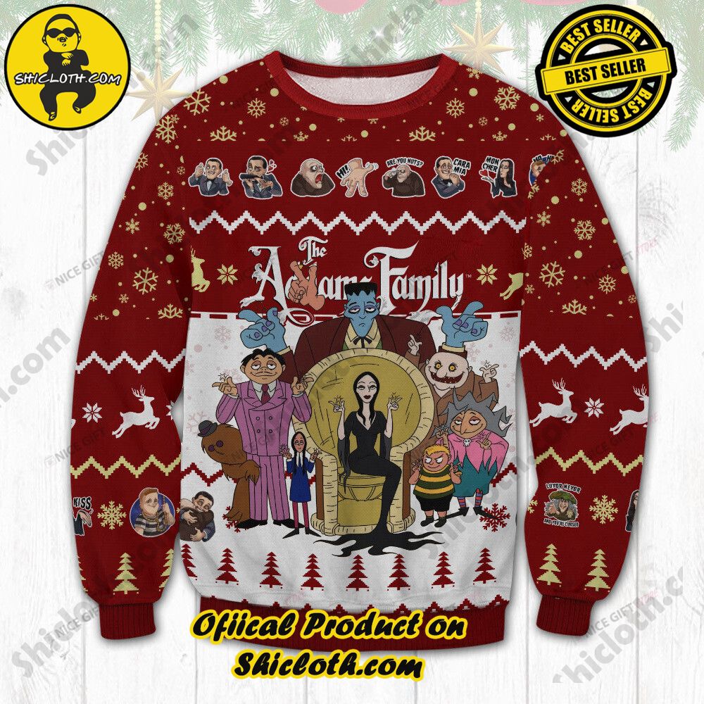 Hot Trending Wrap Up in Style: Shicloth's Enchanting Christmas Sweater Collection 81 The Addams Family Christmas Ugly Sweater