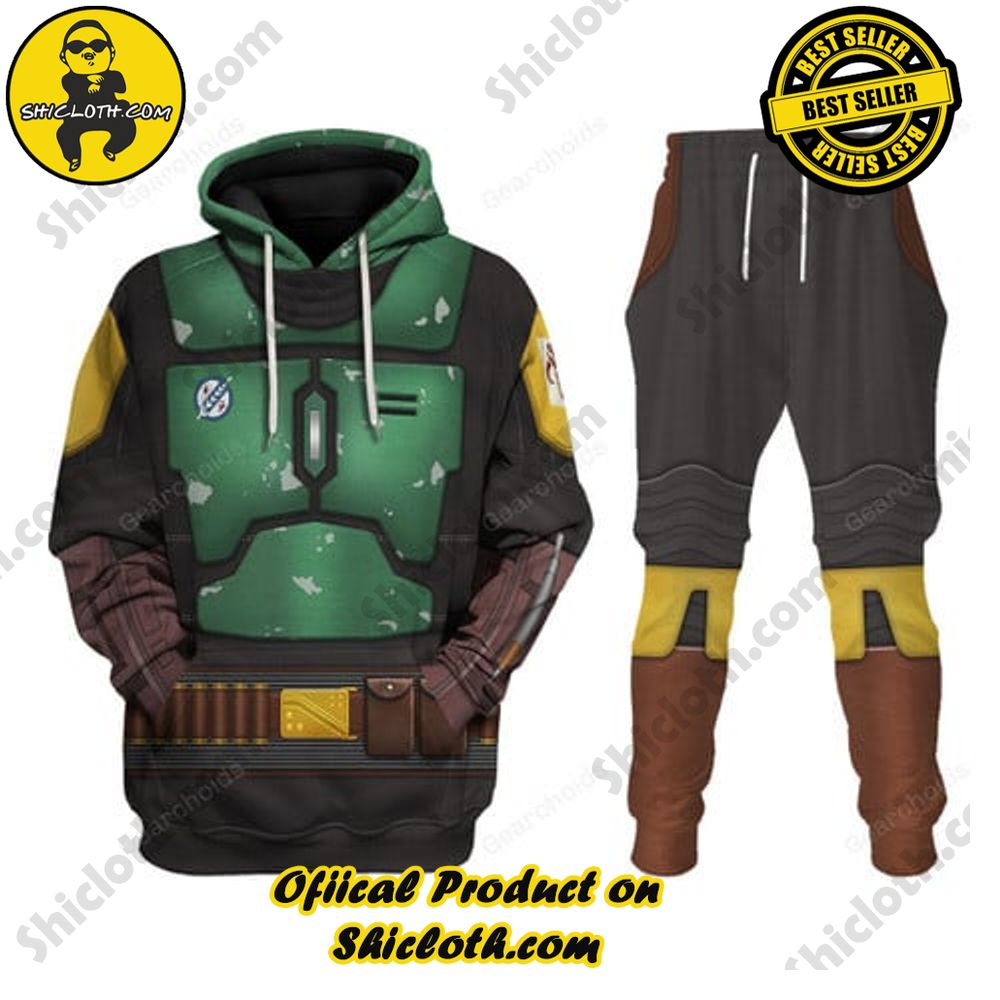 Unveiling the Stellar Collection of Star Wars Outfit Costumes by Shiclothshop 27 The Book Of Boba Fett Costume Hoodie Sweatshirt T-Shirt Sweatpants