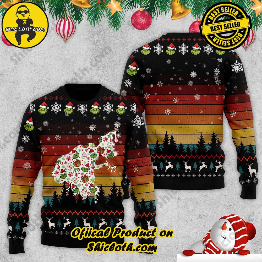 Best Seller Wrap Up in Style: Shicloth's Enchanting Christmas Sweater Collection 106 The Grinch Mistletoned Christmas Ugly Sweater