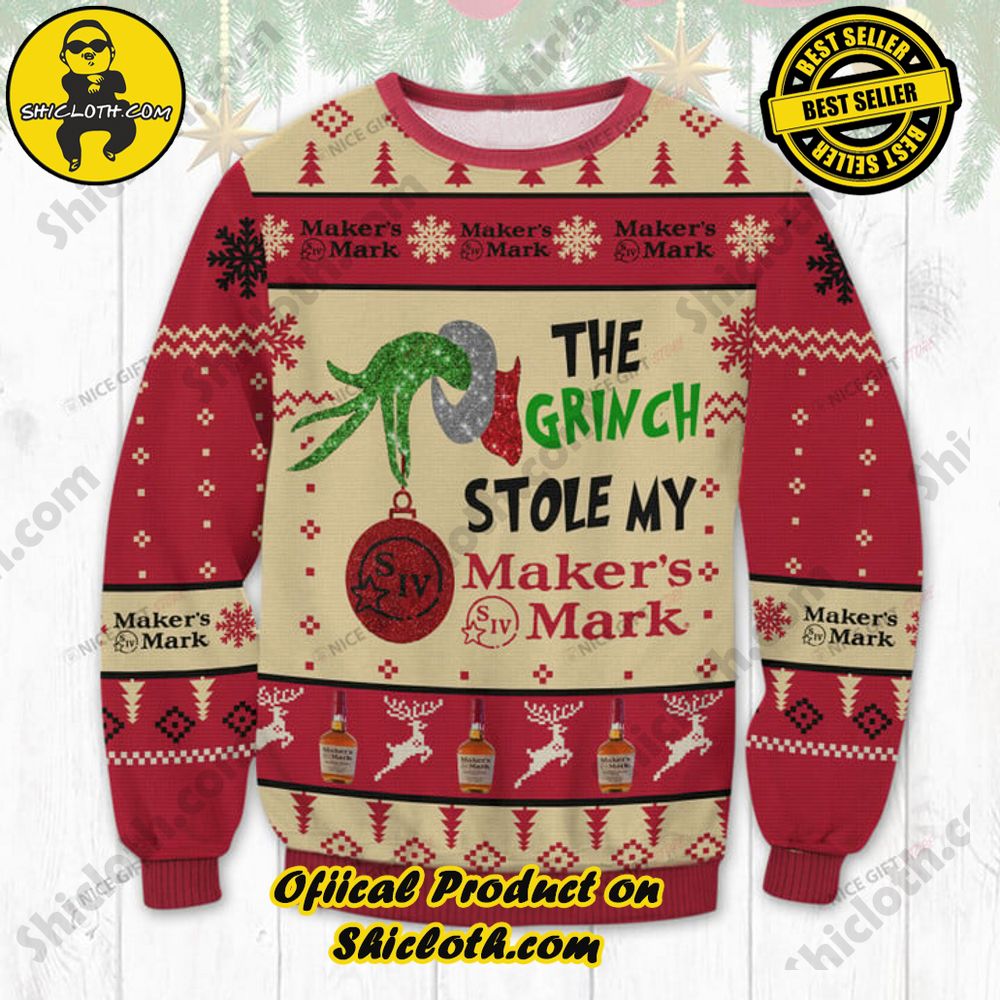 Hot Trending Wrap Up in Style: Shicloth's Enchanting Christmas Sweater Collection 144 The Grinch Stole My Maker's Mark Christmas Ugly Sweater