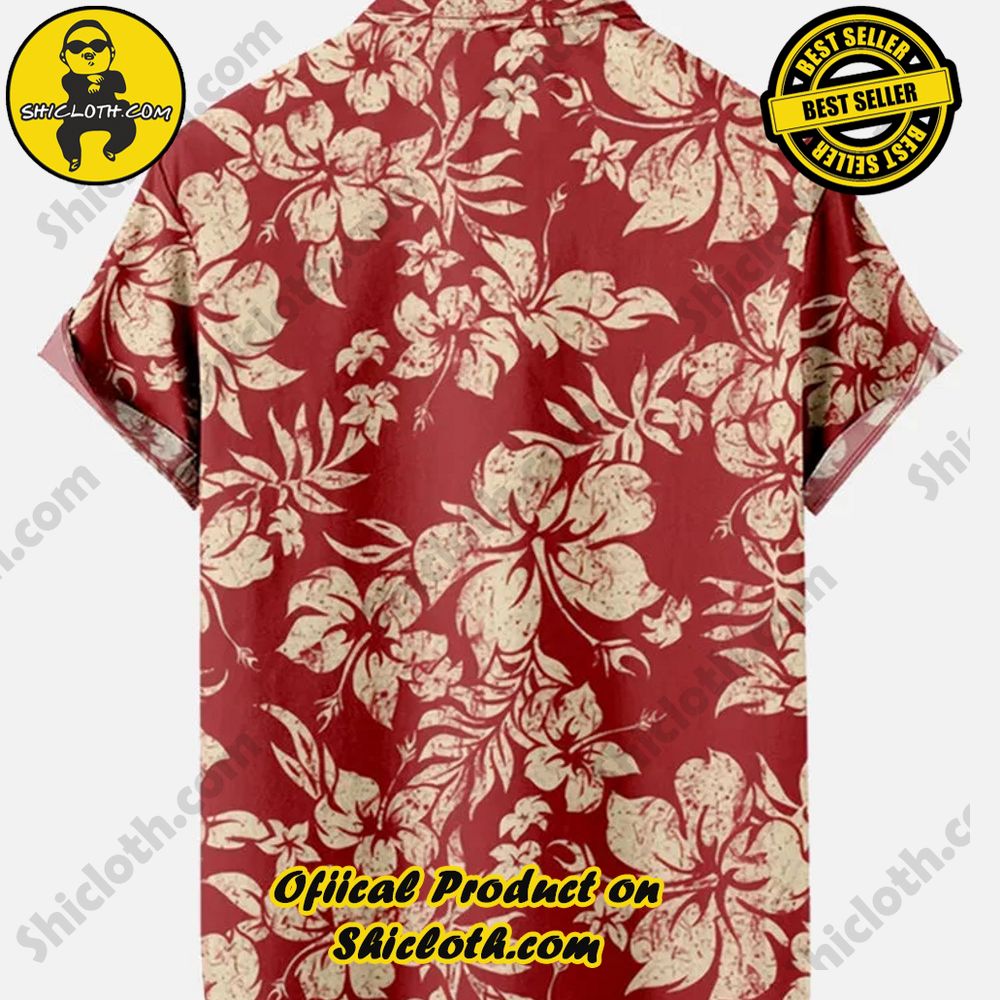 Vintage Casual Red Floral Hawaiian Short Sleeve Shirt 2 Vintage Casual Red Floral Hawaiian Short Sleeve Shirt - Image 2