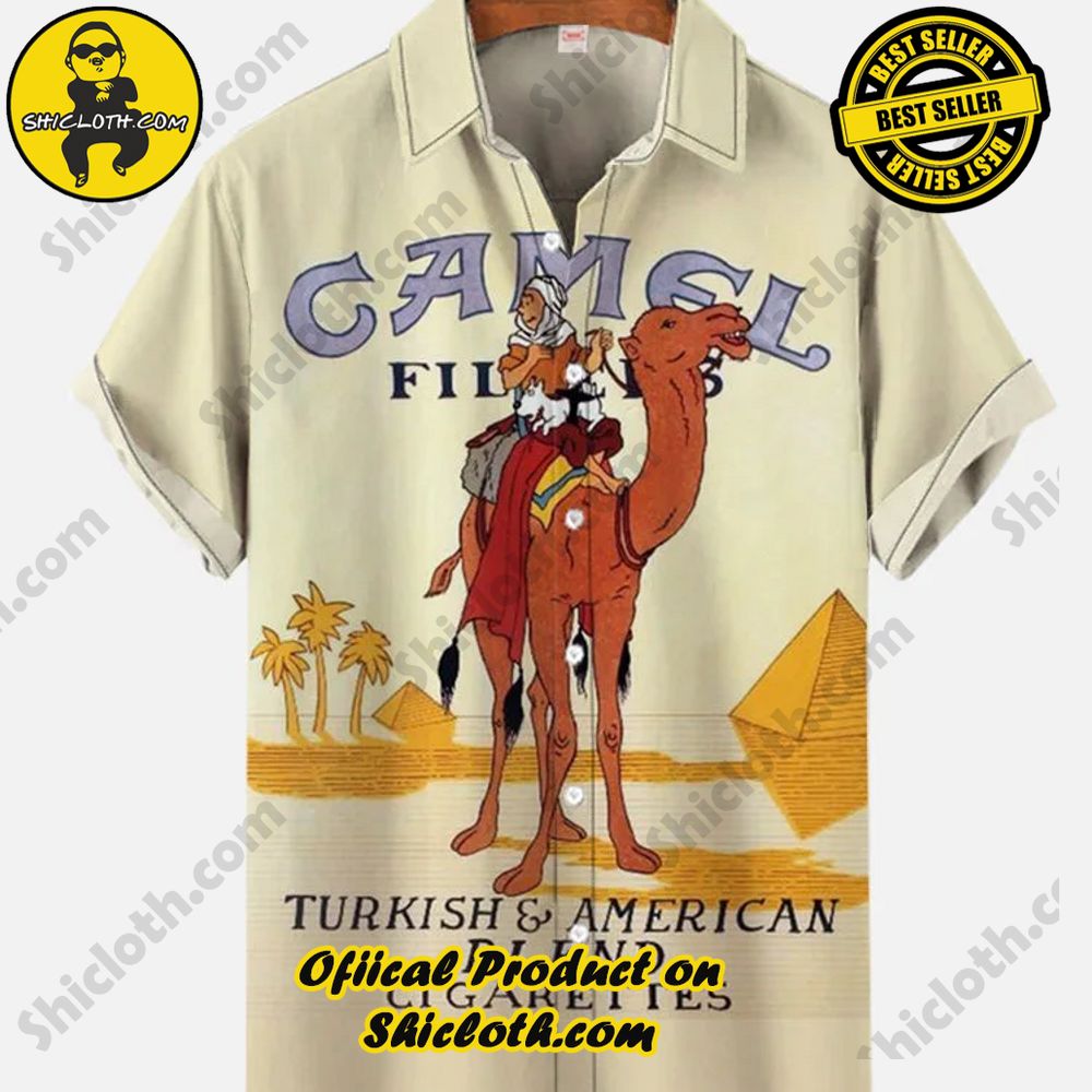 Hot Trending Fashion for Summer : Shiclothshop's Hawaiian Shirts 51 Vintage Natives And Camels On The Desert Printing Short Sleeve Shirt