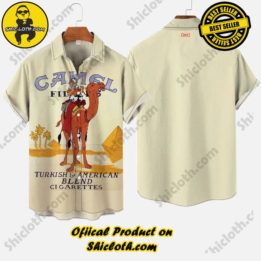 Vintage Natives And Camels On The Desert Printing Short Sleeve Shirt 3 Vintage Natives And Camels On The Desert Printing Short Sleeve Shirt - Image 3