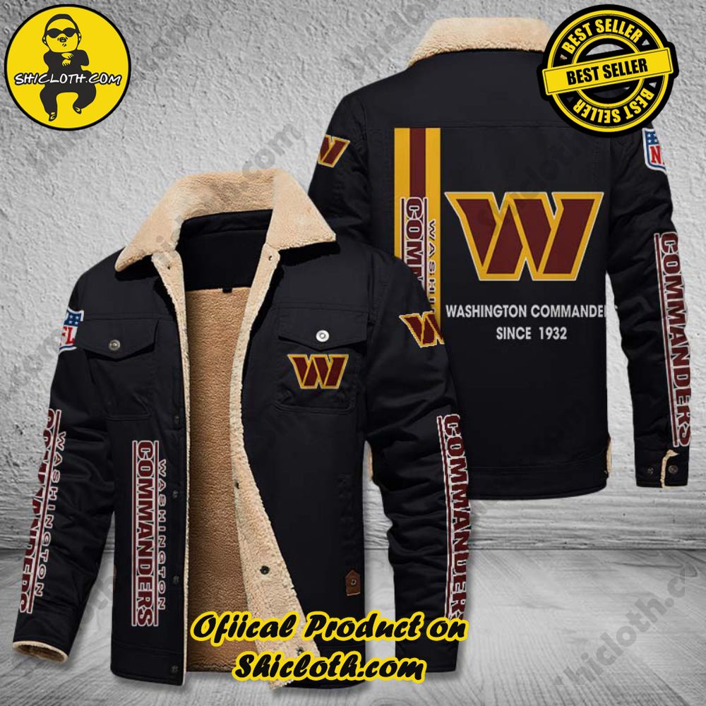 Hot Trending The Perfect Cozy Fleece Leather Jacket Gift 49 Washington Commanders NFL Fleece Leather Jacket New Style