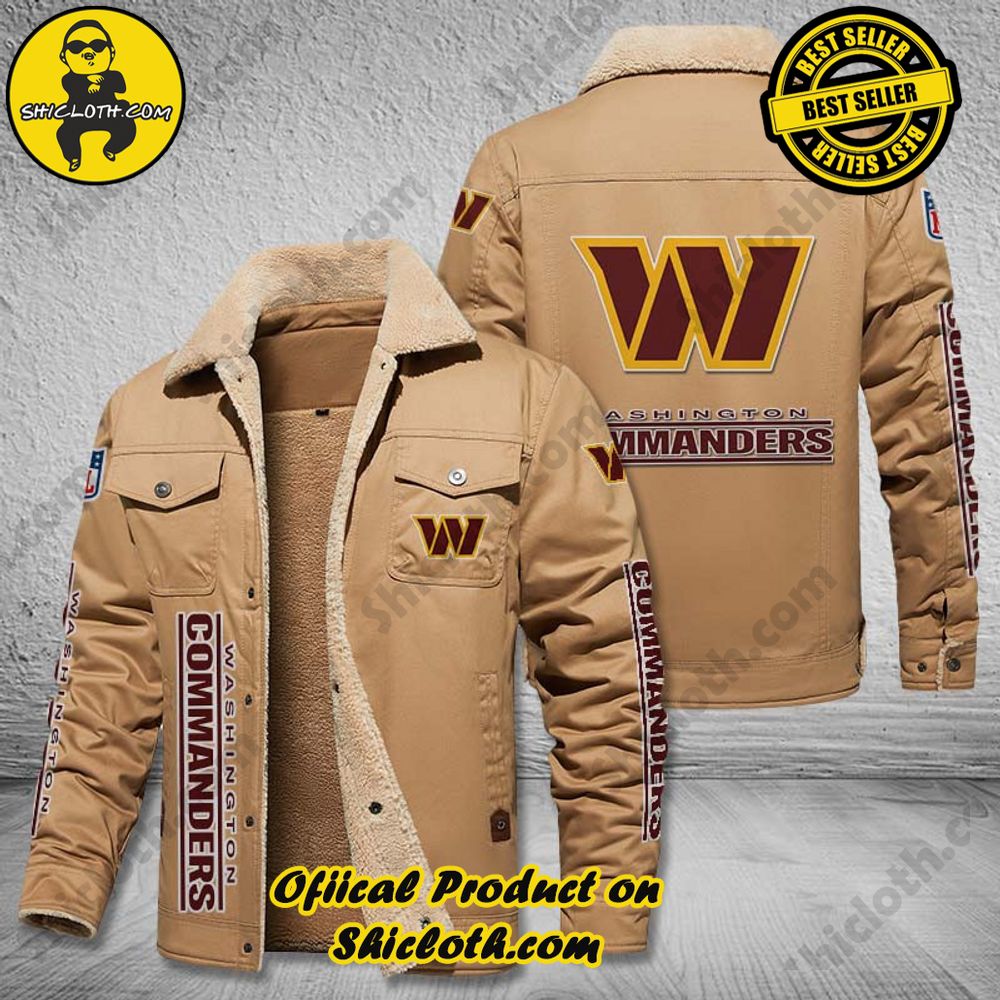 Hot Trending The Perfect Cozy Fleece Leather Jacket Gift 48 Washington Commanders NFL Fleece Leather Jacket