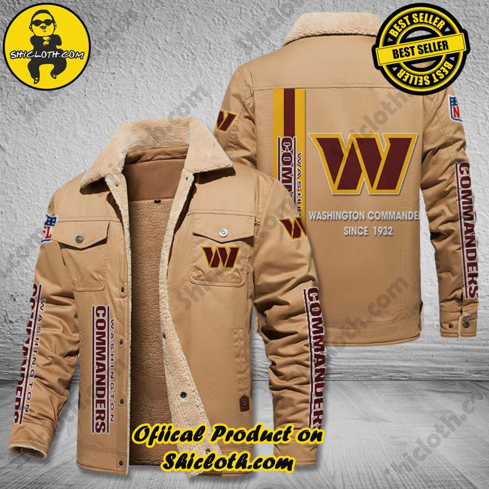 Washington Commanders NFL Fleece Leather Jacket New Style 2 Washington Commanders NFL Fleece Leather Jacket New Style - Image 2