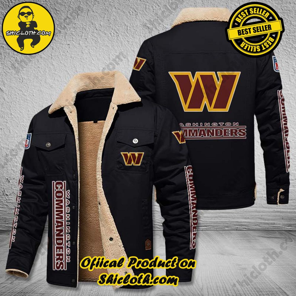 Washington Commanders NFL Fleece Leather Jacket 2 Washington Commanders NFL Fleece Leather Jacket - Image 2