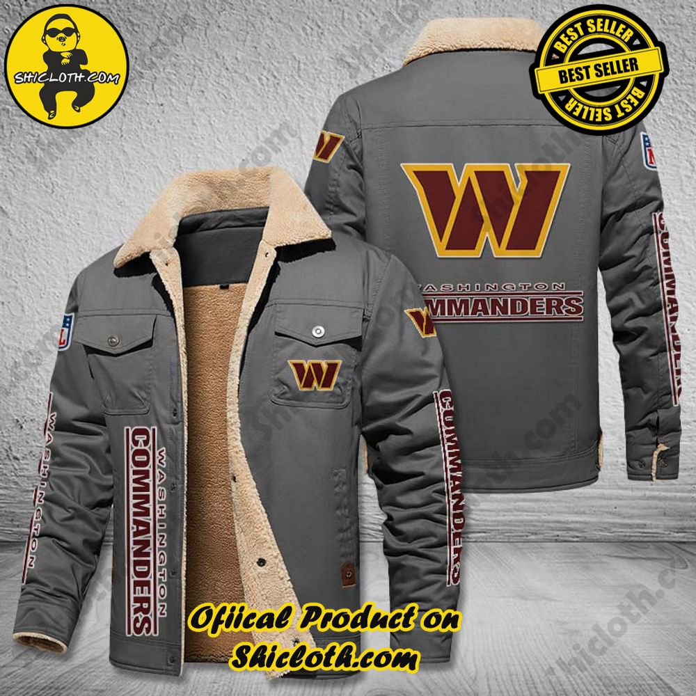 Washington Commanders NFL Fleece Leather Jacket 3 Washington Commanders NFL Fleece Leather Jacket - Image 3