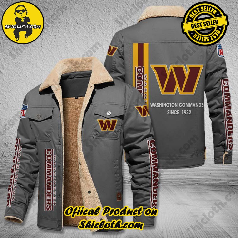 Washington Commanders NFL Fleece Leather Jacket New Style 3 Washington Commanders NFL Fleece Leather Jacket New Style - Image 3