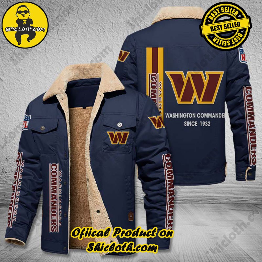 Washington Commanders NFL Fleece Leather Jacket New Style 4 Washington Commanders NFL Fleece Leather Jacket New Style - Image 4