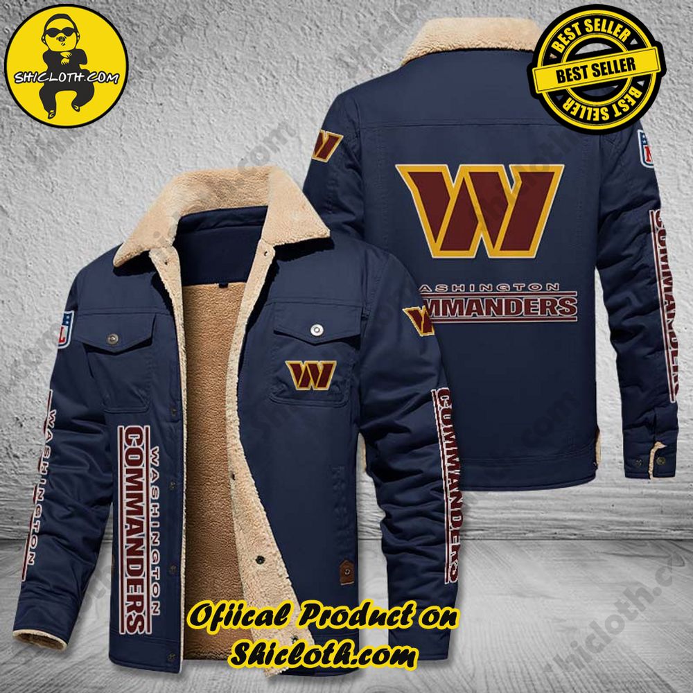 Washington Commanders NFL Fleece Leather Jacket 4 Washington Commanders NFL Fleece Leather Jacket - Image 4