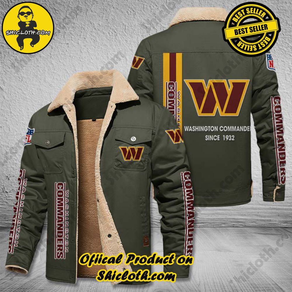 Washington Commanders NFL Fleece Leather Jacket New Style 5 Washington Commanders NFL Fleece Leather Jacket New Style - Image 5