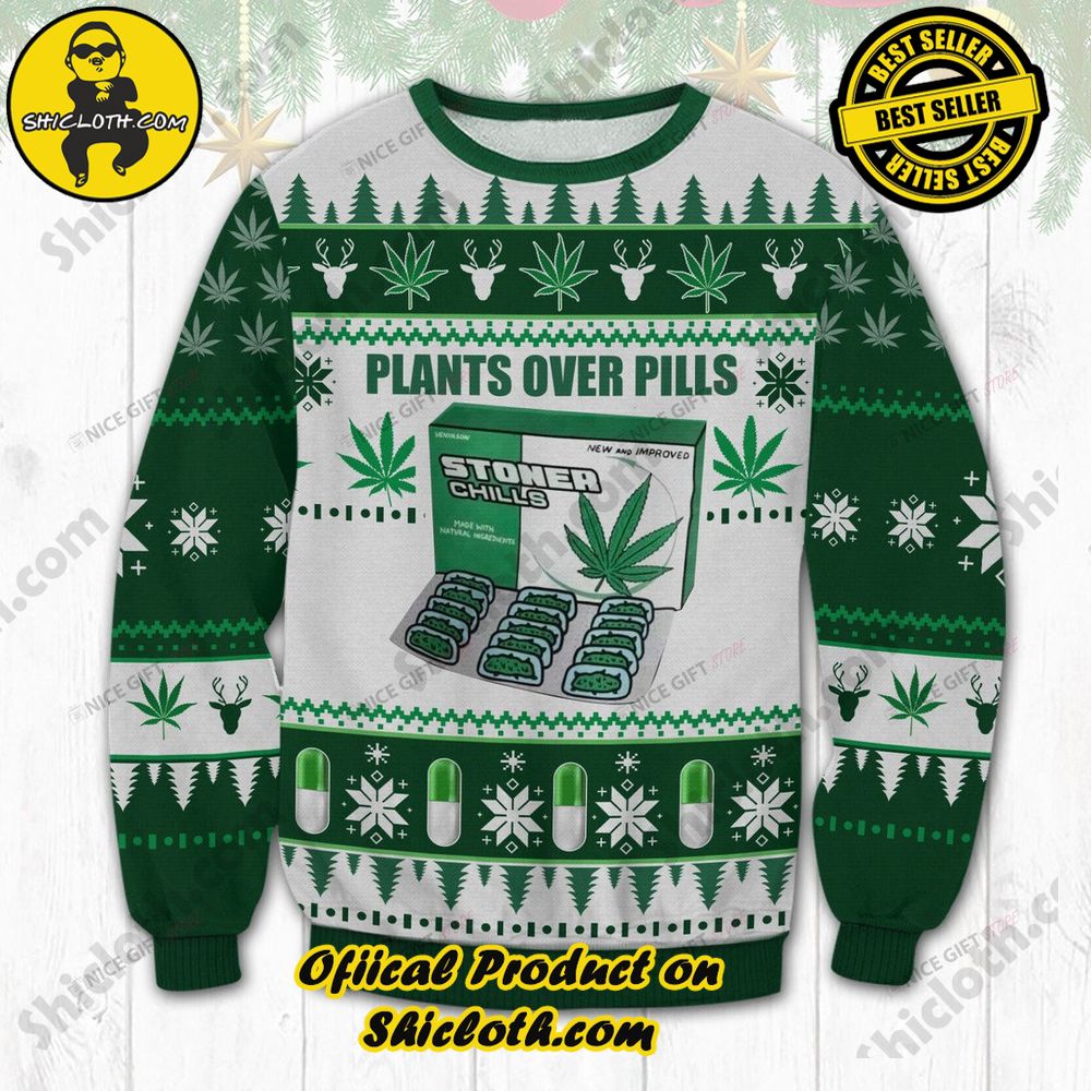 Hot Trending Wrap Up in Style: Shicloth's Enchanting Christmas Sweater Collection 97 Weed Plants Over Pills Christmas Ugly Sweater