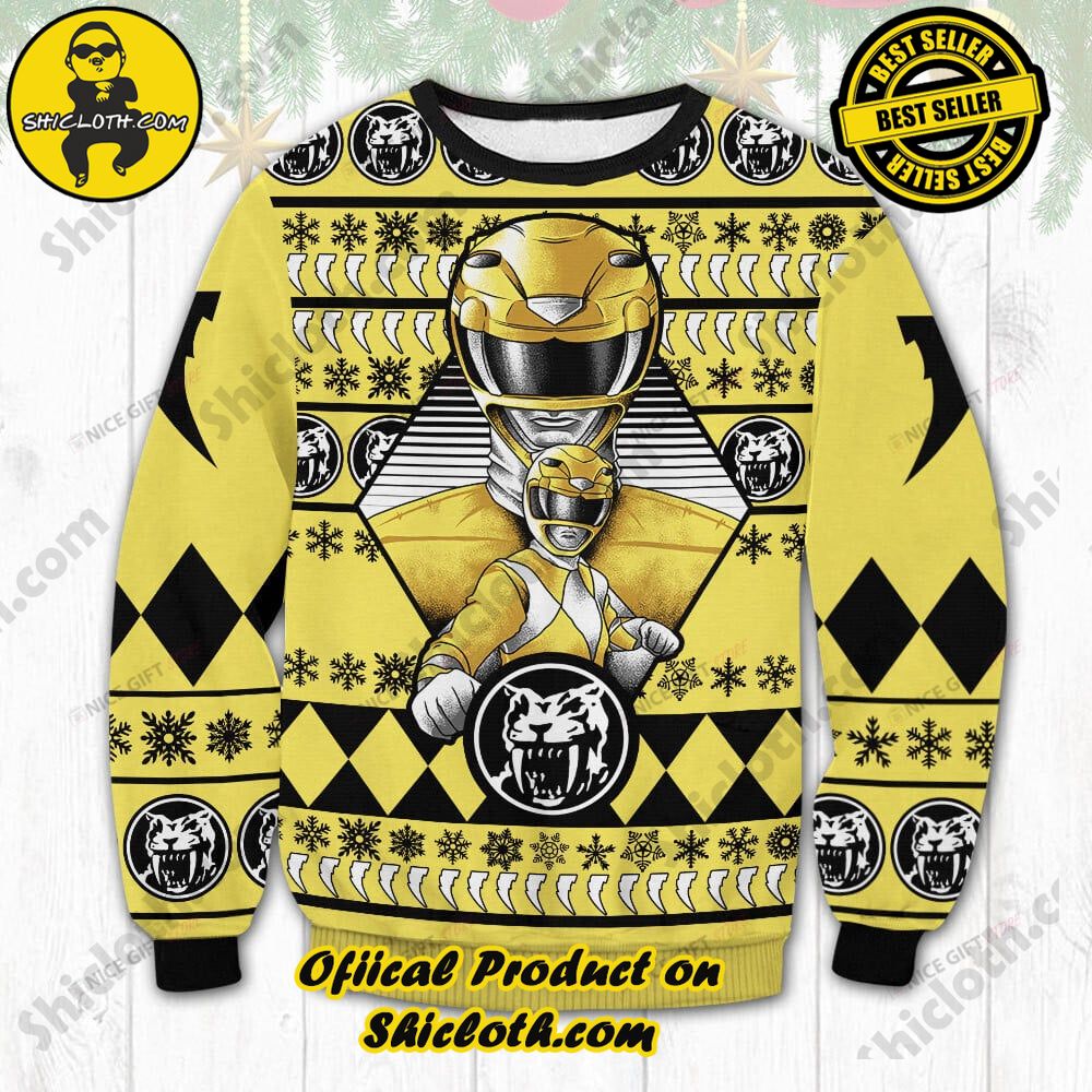 Hot Trending Wrap Up in Style: Shicloth's Enchanting Christmas Sweater Collection 149 Yellow Power Ranger Christmas Ugly Sweater
