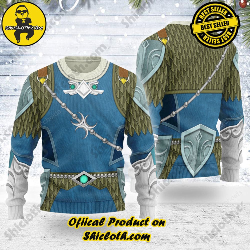 Wrap Up in Style: Shicloth's Enchanting Christmas Sweater Collection 141 Zora Armor Themed Costume Unisex Christmas Wool Sweater