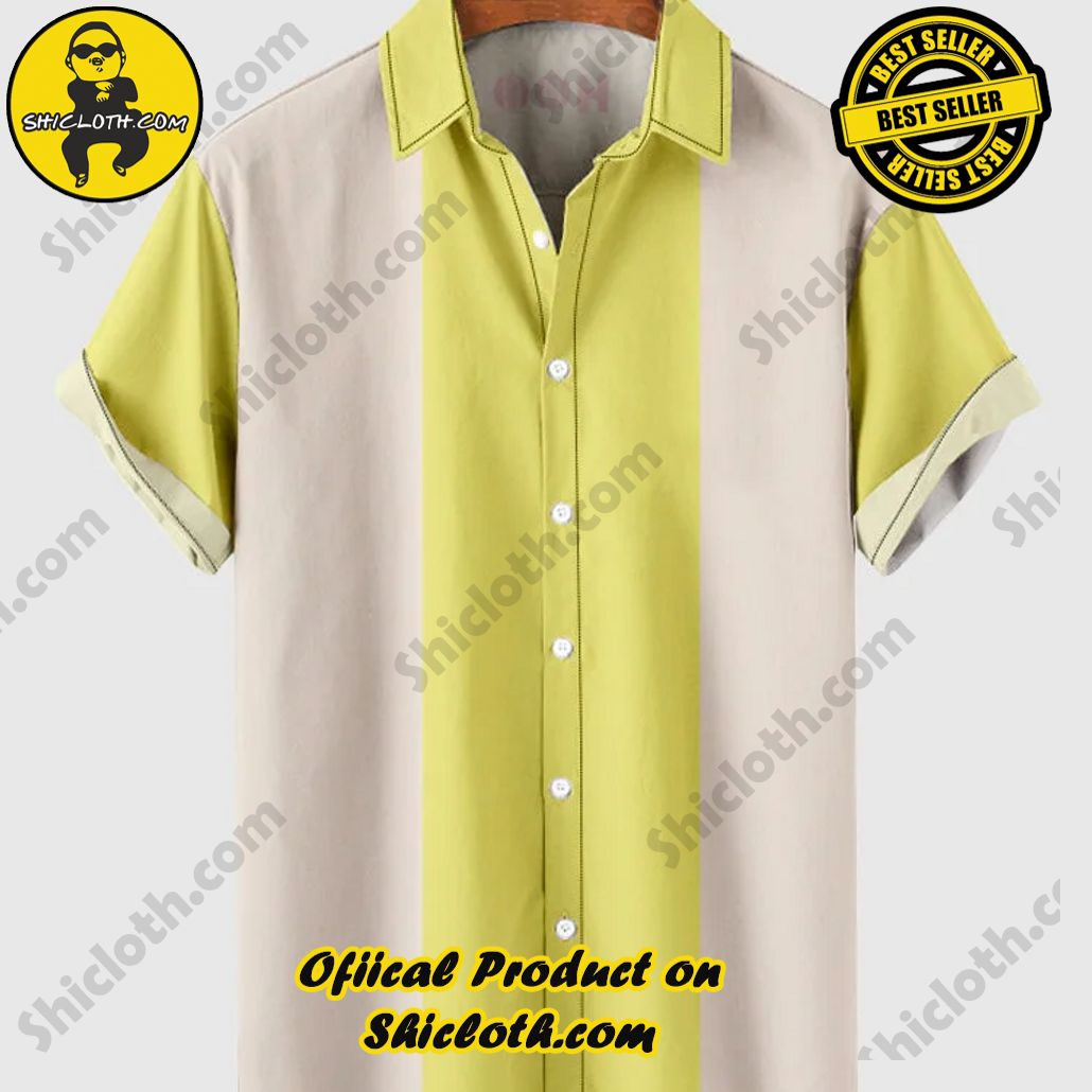 Sway into Summer Bliss with Shiclothshop's Tropical Elegance: The Hawaiian Shirt Collection 3 1960s Beige and Yellow Printing Men's Hawaiian Shirt And Short