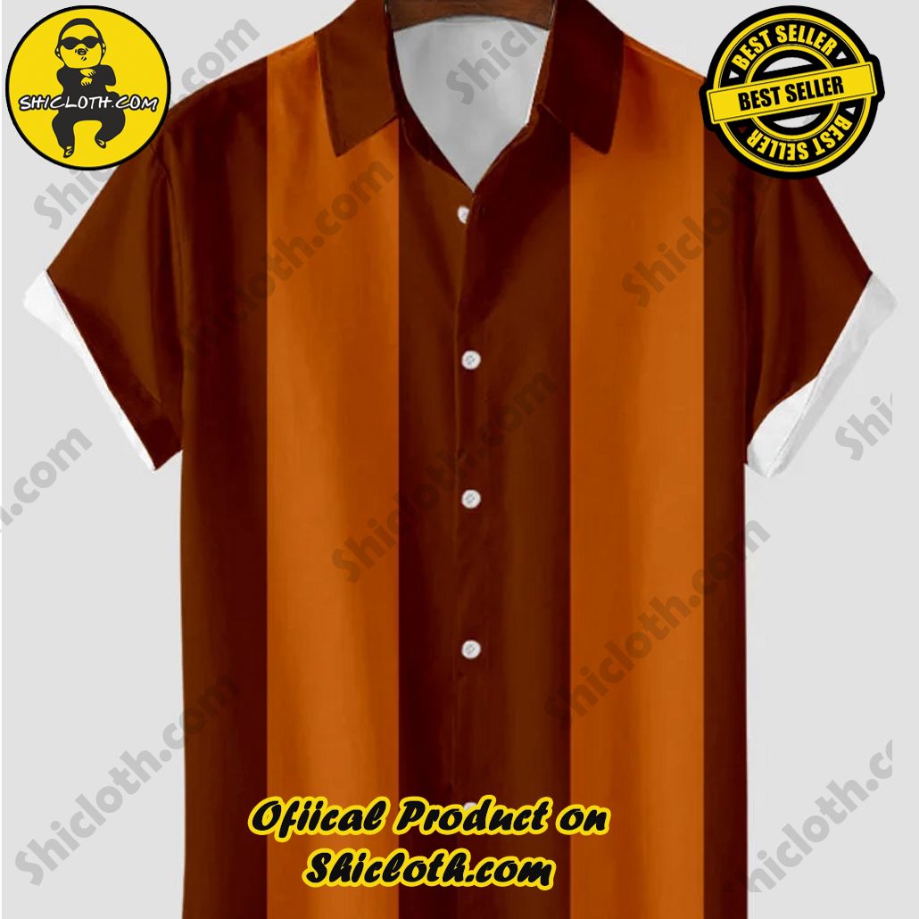 Bare the Breeze: Shiclothshop's Short Sleeve Shirts Unveiled 5 1960s Brown Tones Men's Camp Short Sleeve Shirt