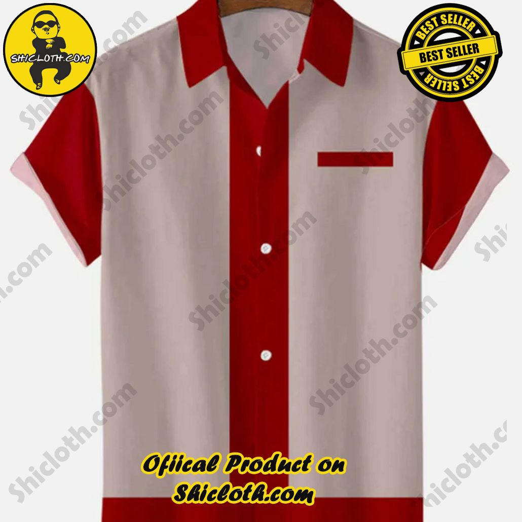 Sway into Summer Bliss with Shiclothshop's Tropical Elegance: The Hawaiian Shirt Collection 17 1960s Red Edge Men’s Camp Hawaiian Shirt And Short
