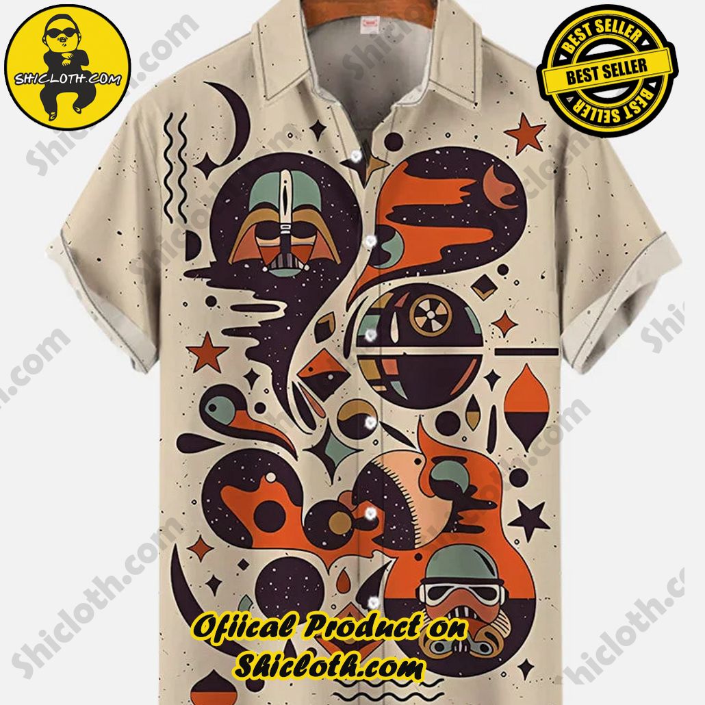 Bare the Breeze: Shiclothshop's Short Sleeve Shirts Unveiled 107 Abstract Vintage Geometric And Space War Elements Printing Short Sleeve Shirt